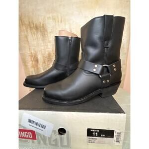 Dingo Rev Up DI19090 Men's Black Leather Harness Motorcycle Boots 11 EW